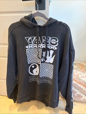 Vans Black Zip-Up Hoodie with White Graphic